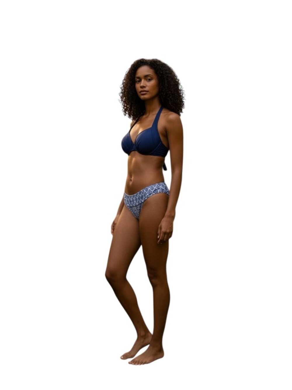 Relax by Tommy Bahama Blue/White 2 Piece Bikini Swimsuit-Size M Bottom/36D Top